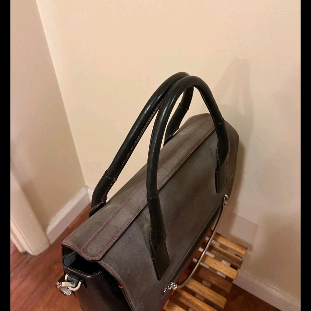 Alexander Wang Gray, Black & Red Ombre Satchel Leather Handbag - Picture 5 of 11